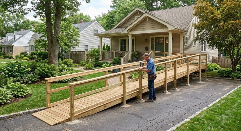 Hardwood Ramp Installation in Conroe, TX