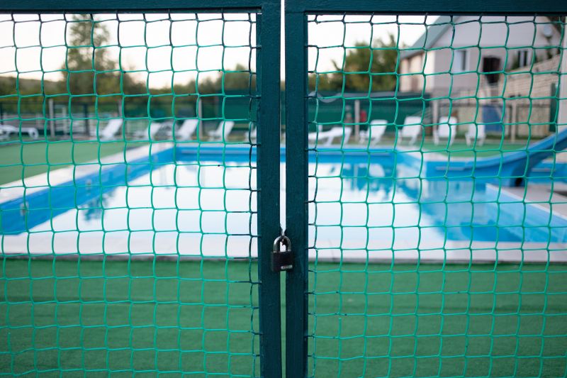 Mesh Fence with Gate Open